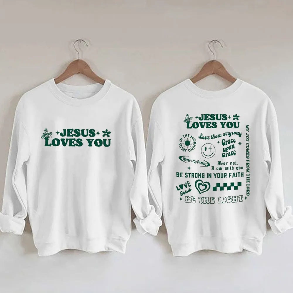 Cross-border Women's Clothing 2022 Amazon Independent Station Best Selling Fashion Letter Printing Large Size Fleece Sweatshirt Women's T-Shirt