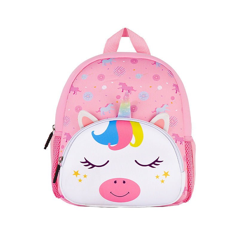 New Student Animal Cartoon School Bag Children's Diving Material Kindergarten Backpack Dinosaur Unicorn School Bag Wholesale