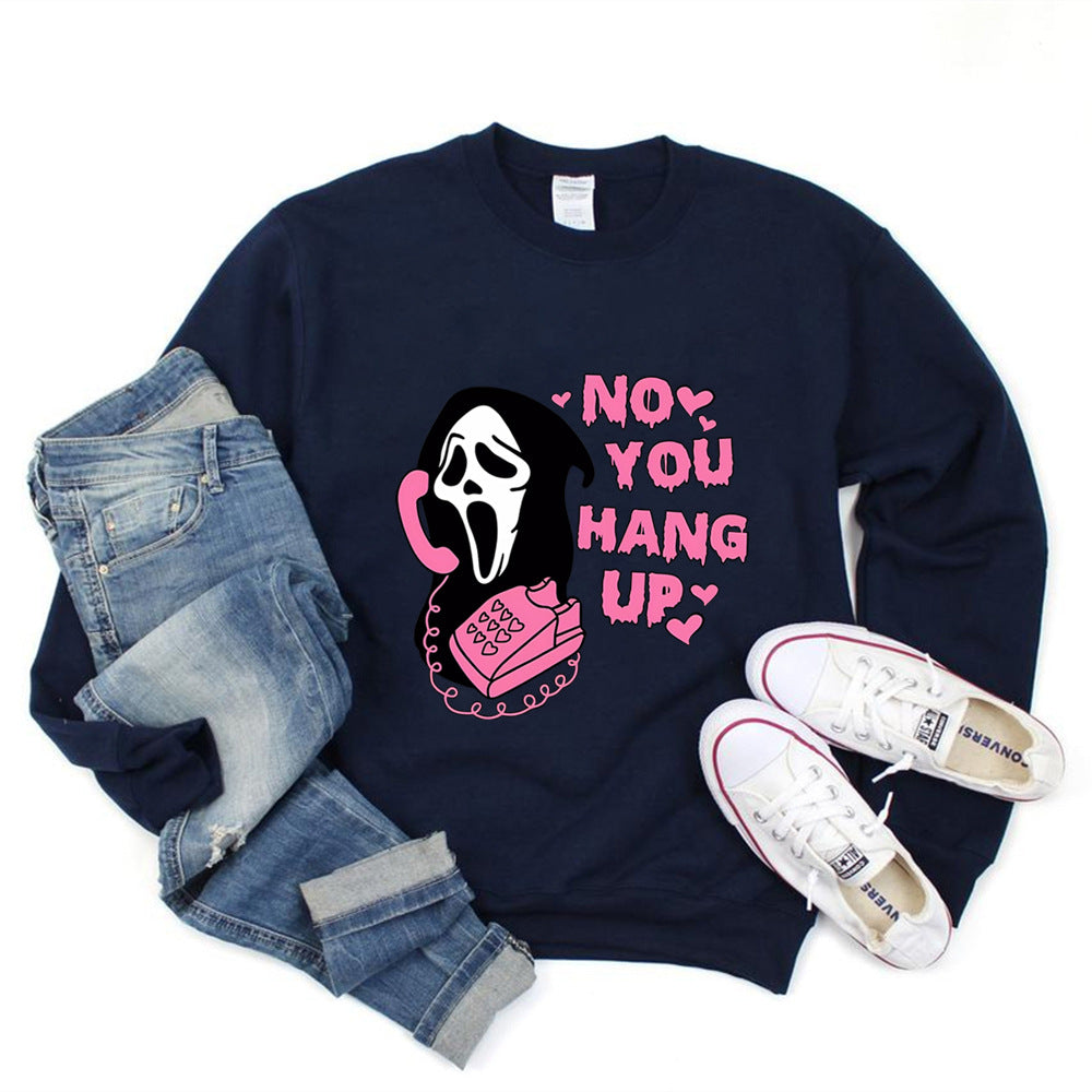 No You Hang Up Crewneck Sweatshirt Retro Scream_yyt