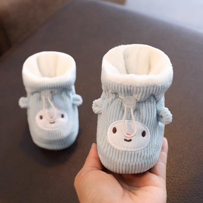 Baby shoes, winter cotton shoes with velvet and thickened soft soles to keep warm from 0 to March 6, baby prevention shoes and socks for toddlers and newborns