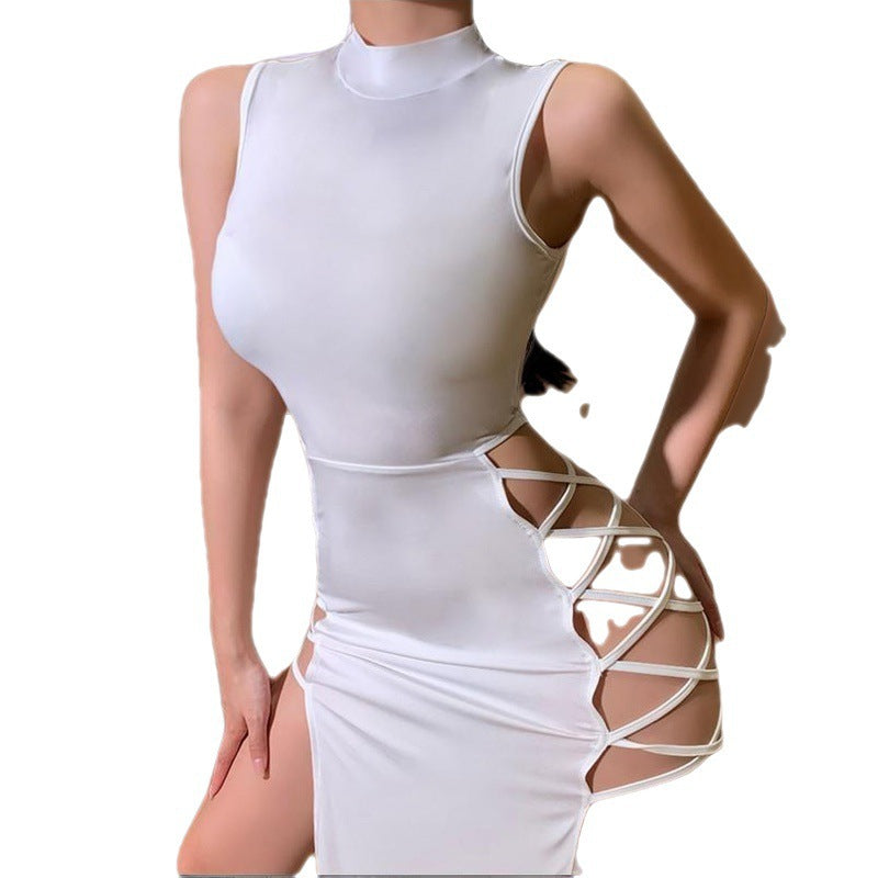 Amazon hot style Europe and the United States 2023 summer new sexy vest strap skirt sexy high slit strap skirt women