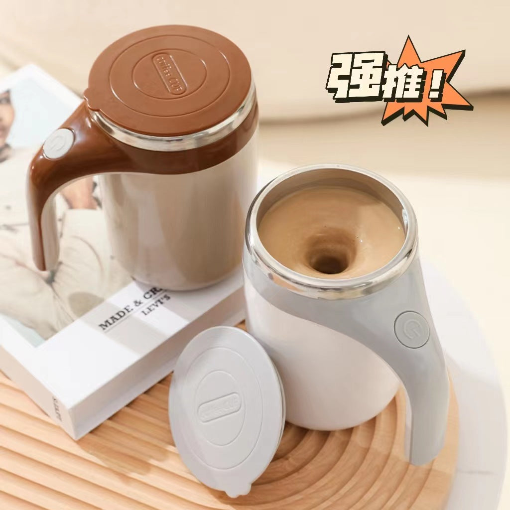 New 304 stainless steel lazy coffee stirring cup automatic stirring cup magnetic rotating electric milk cup manufacturer