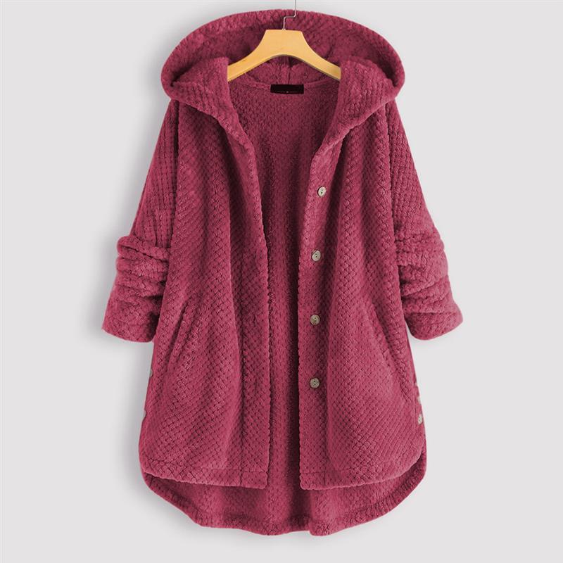 Cross-border Amazon large size women's winter hooded double-sided fleece sweater fashion mid-length large size European and American coat women