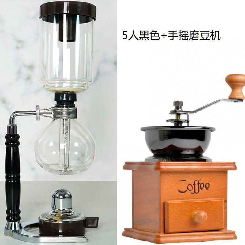 Siphon pot siphon coffee pot set glass household hand-brewed coffee set coffee machine one piece drop shipping