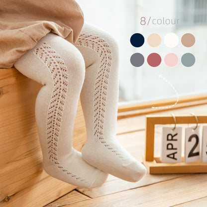 22 spring and autumn Spanish style thin hollow mesh infant leggings wheat ear transfer pantyhose