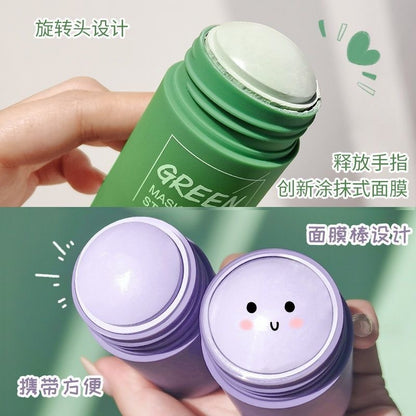 Cross-border Meidian Green Tea Solid Mask Moisturizing Deep Cleansing Exfoliating Oily Skin Eggplant Smearing Mud Mask Stick