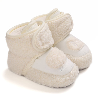 Winter baby shoes plus velvet and thickened baby cotton shoes winter high-top infant Korean style toddler shoes one-year-old baby boots