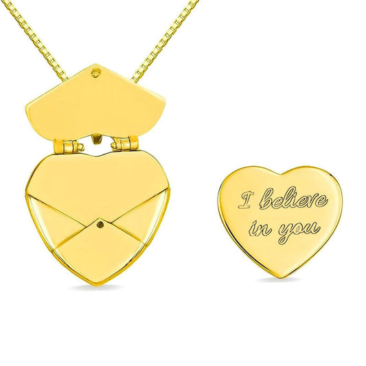 Amazon's new 18k gold heart-shaped openable necklace European and American personalized simple clavicle chain commemorative pendant necklace