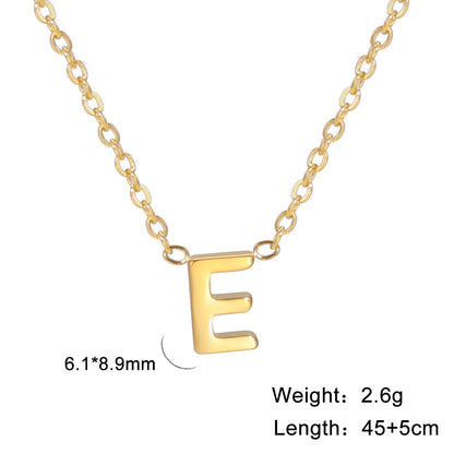 Hot selling 26 letters welded gold 18k real gold electroplated non-fading jewelry 304 material stainless steel necklace