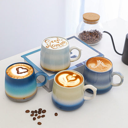 Cross-border special for kiln change ceramic mug coffee cup creative large capacity water cup couple coffee cup gift DIY